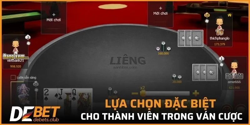 Lựa chọn đặc biệt cho thành viên trong ván cược